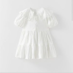 New!Zara Kids Embroidered Poplin Dress